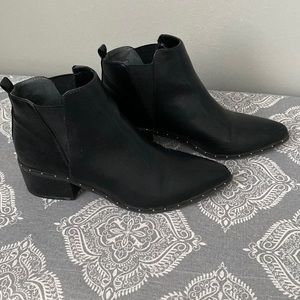 Booties black leather size 6-1/2.